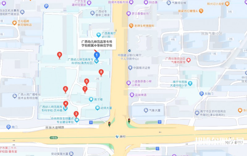 廣西幼兒師范高等專科學(xué)校附屬中等師范學(xué)校地址，乘車路線