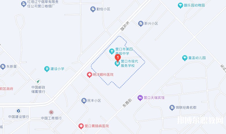 營口市現(xiàn)代服務學校地址，乘車路線